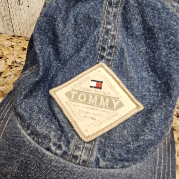 Tommy Hilfiger Jeans Denim Blue Hat Cap Vintage Strap Back - Picture 4 of 13
